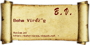 Behm Virág névjegykártya