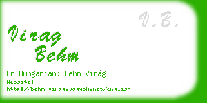 virag behm business card